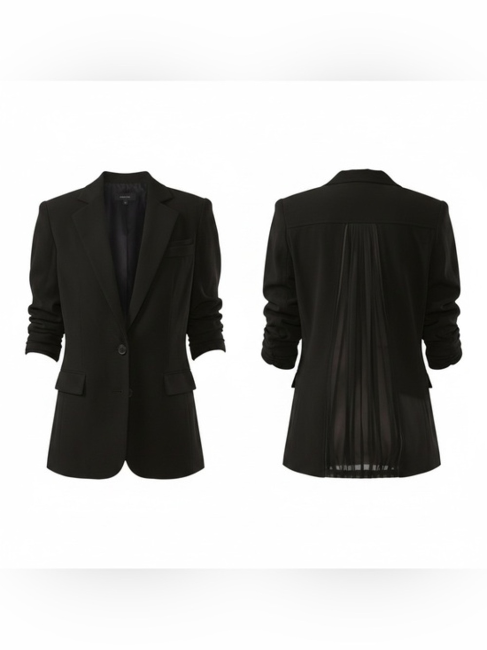 Alice+Olivia Eon sheer back panel black blazer XS